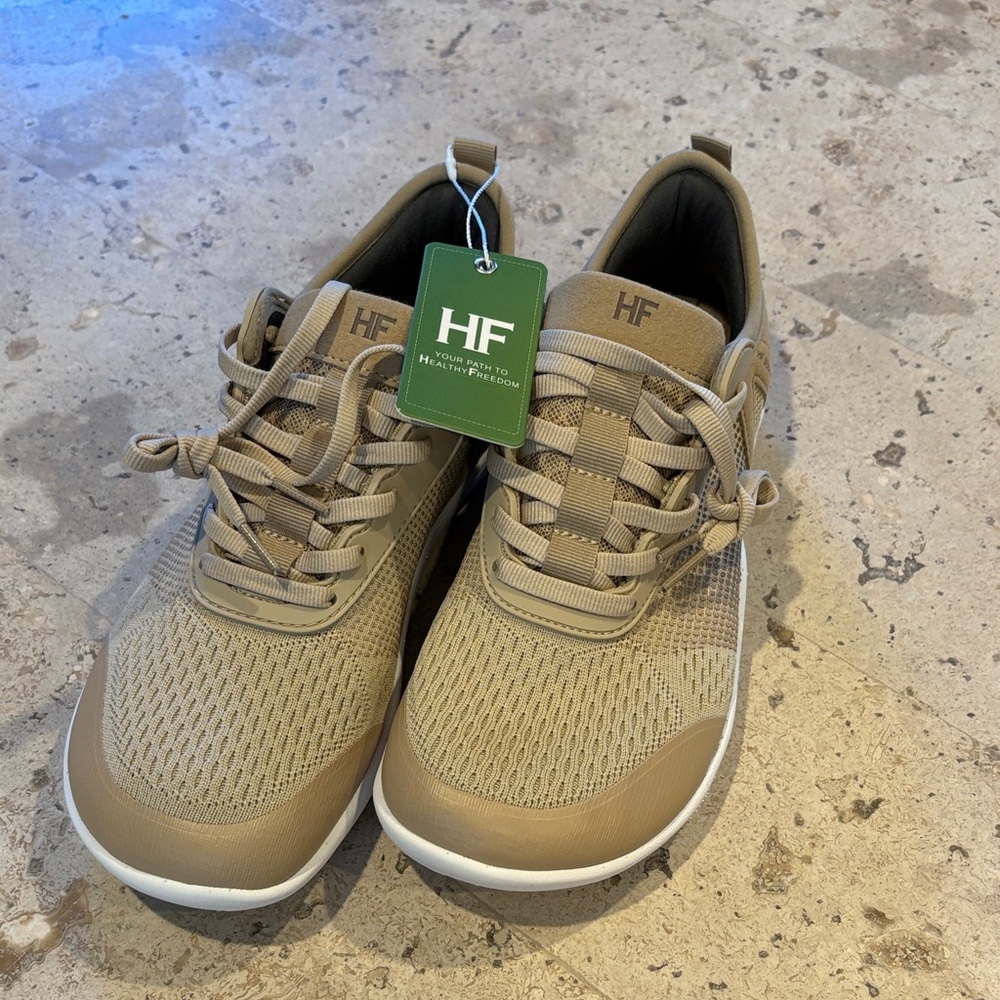 HF Women’s Lightweight Tan Sneakers — Breathable Comfort